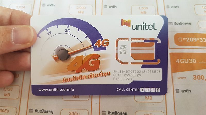 Tarjeta SIM con Internet en Laos